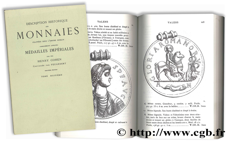 Description historique des monnaies frappées sous l empire romain communément appelées médailles impériales - tome huitième COHEN H., FEUARDENT