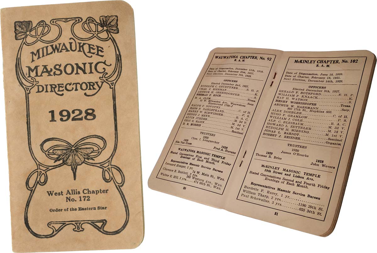 USA Annuaire des Loges et Chapitres de Milwaukee en 1928 Collectif