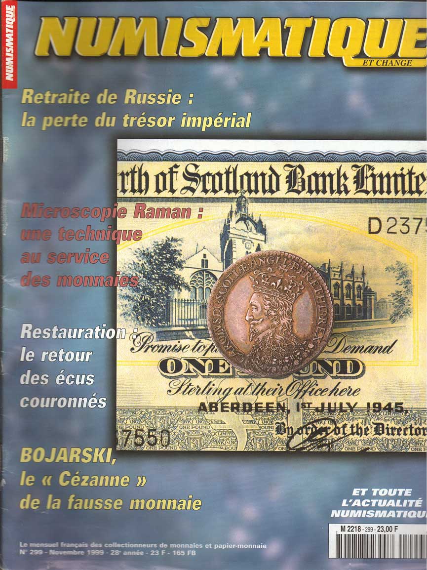 Numismatique et change n°299 NOVEMBRE 1999 NUMISMATIQUE ET CHANGE