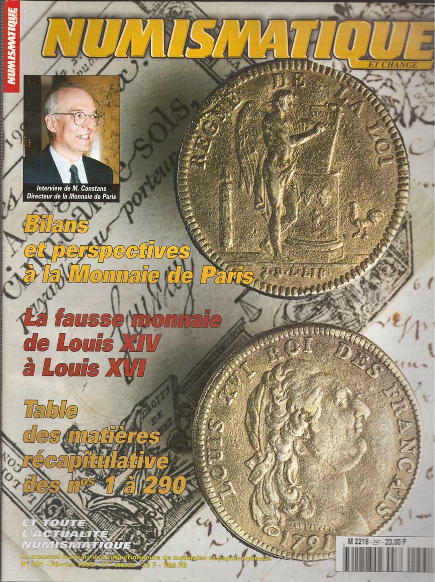 Numismatique et change n°291, Février 1999 NUMISMATIQUE ET CHANGE