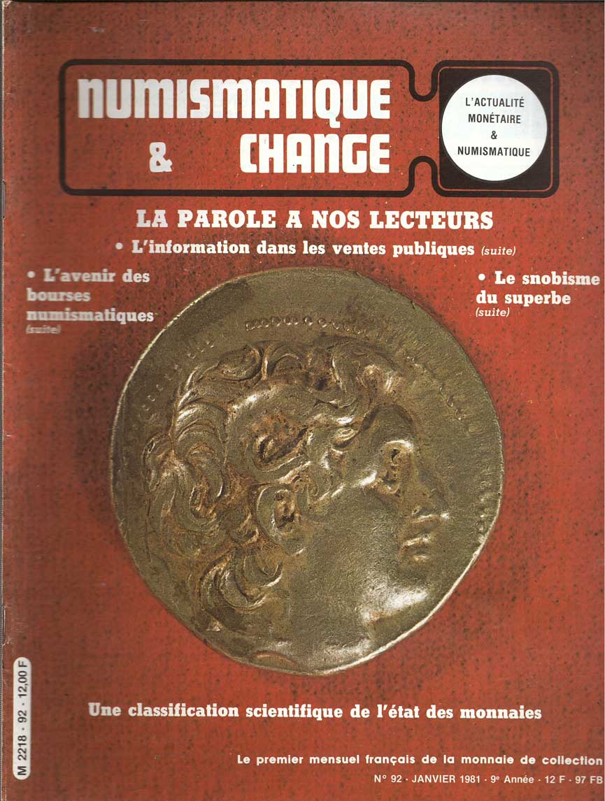 Numismatique & Change n°92 NUMISMATIQUE ET CHANGE