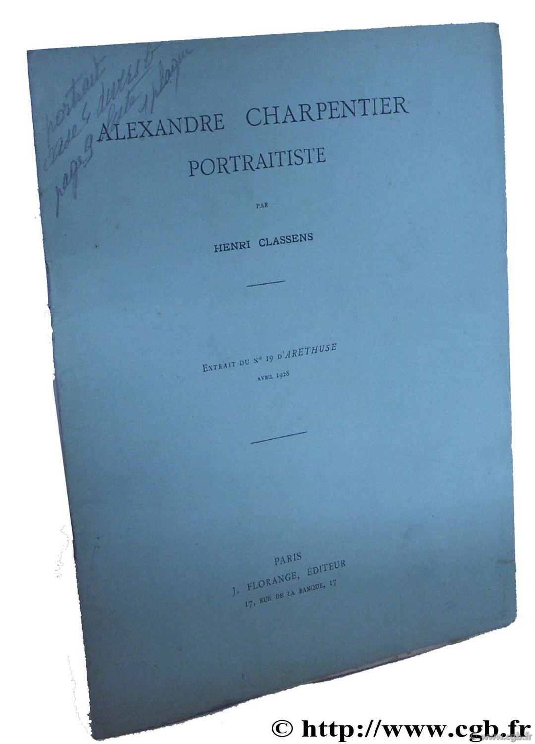 Alexandre Charpentier, portraitiste CLASSENS H.