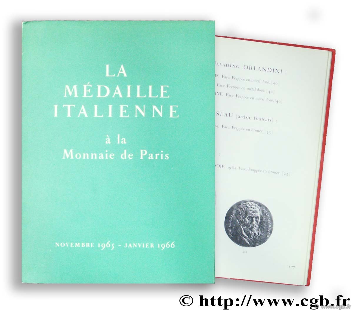 La médaille italienne à la Monnaie de Paris, Hôtel de la Monnaie, novembre 1965 - janvier 1966 