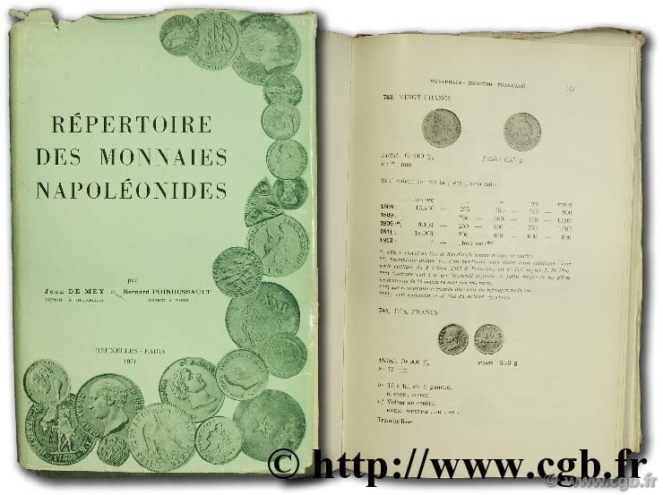 Répertoire des monnaies napoléonides MEY J.-R. de, POINDESSAULT B.