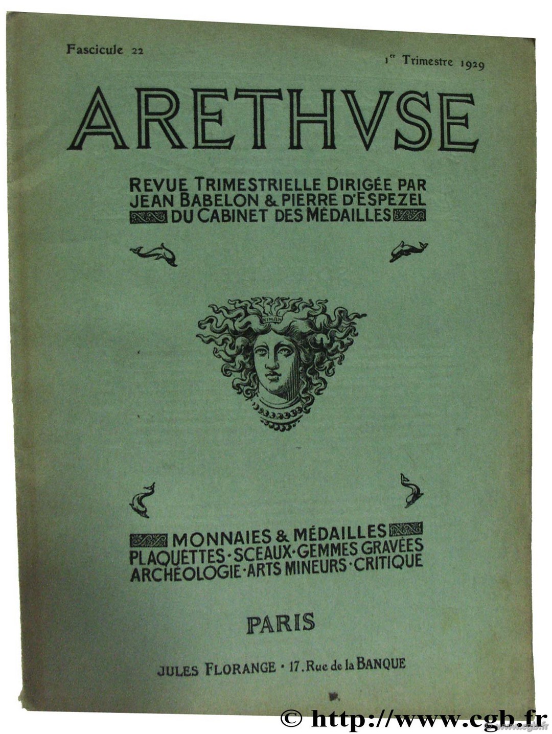 Revue Aréthuse, fascicules 22 à 24 BABELON J., D ESPEZEL P.