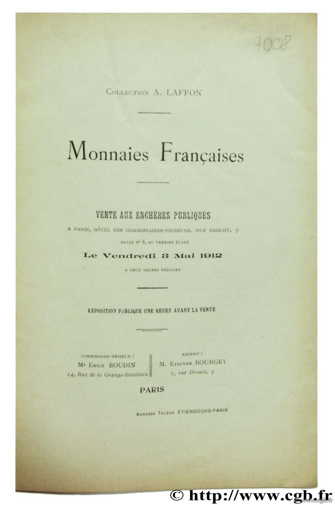 Monnaies Françaises - Collection A. Laffon BOURGEY É.