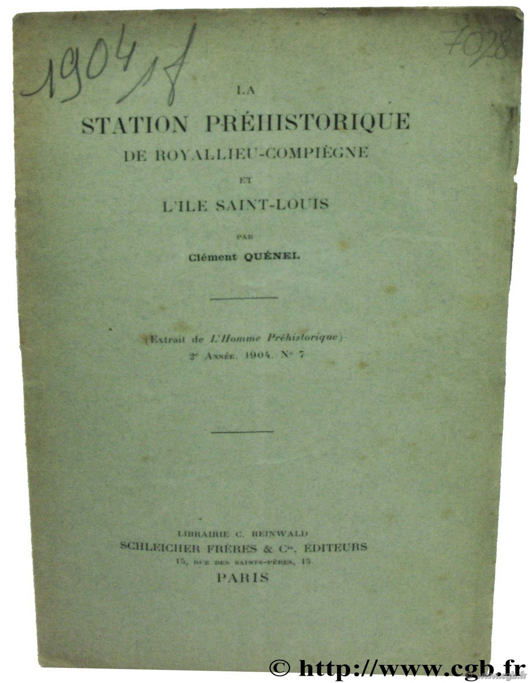 La station préhistorique de Royallieu-Compiègne et l ile Saint-Louis QUENEL C.
