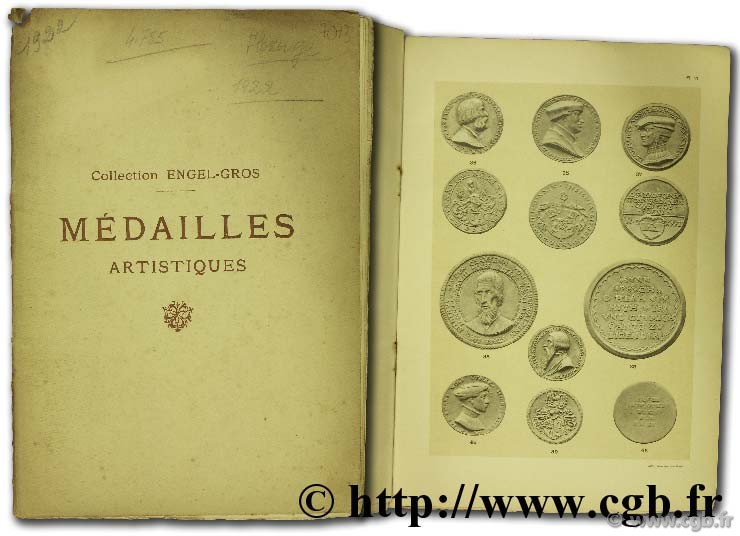 Catalogue des médailles artistiques allemandes et suisses, Collection Engel-Gros  FLORANGE J.