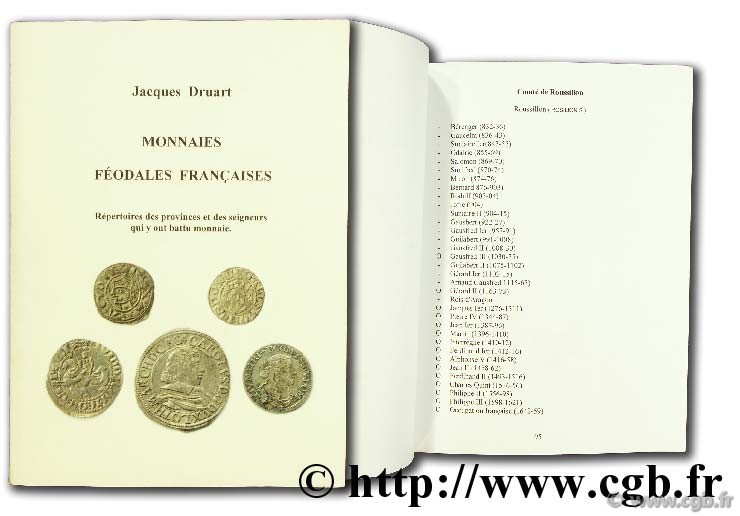 Monnaies féodales françaises - listes des provinces et des seigneurs qui ont battu monnaie DRUART J.
