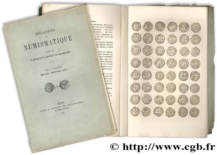Mélanges de numismatique - 3e et 4e fascicules (Mai-Juin. Juillet-Août 1878.) BARTHELEMY A. de, SAULCY F. de
