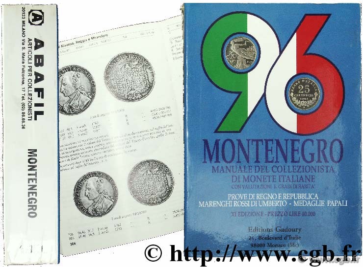 Manuale del collezionista di monete italiane con valutazione e gradi di rarità MONTENEGRO Eupremio