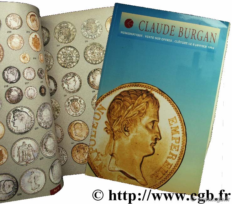 CLAUDE BURGAN - Numismatique - Vente sur Offres - Clôture le 8 janvier 1994 - n°35 BURGAN C.