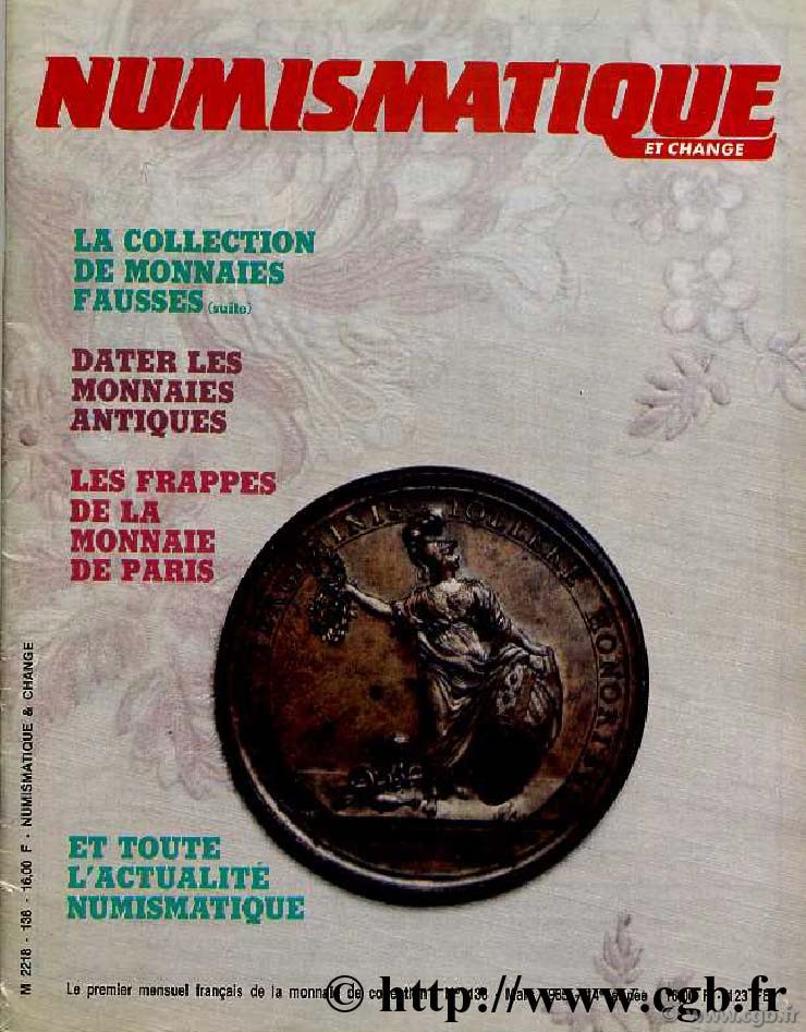 Numismatique & Change n°138 - mars 1985 NUMISMATIQUE ET CHANGE