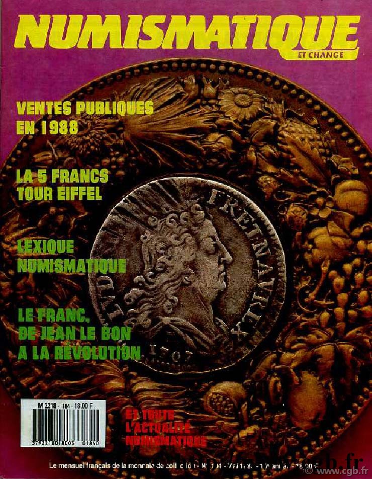 Numismatique & Change n°184 - mai 1989 NUMISMATIQUE ET CHANGE