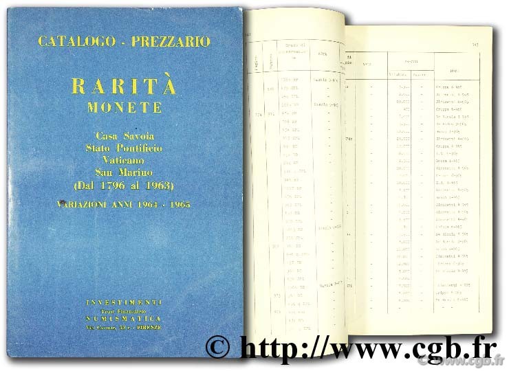 Catalogo, Prezzario rarita monete, Casa Savoia, Stato Pontifico, Vaticano, San Marino (dal 1796 al 1963) SANTAMARIA