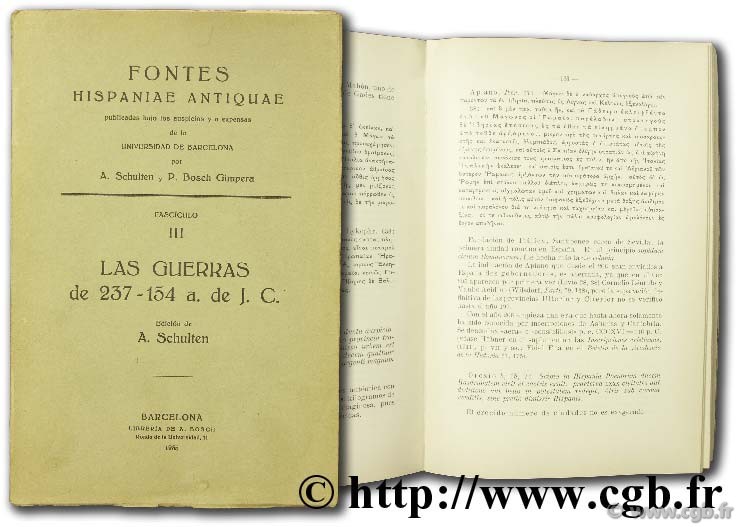 Fontes hispaniae antiquae  SCHULTEN A., BOSCH GIMPERA P.
