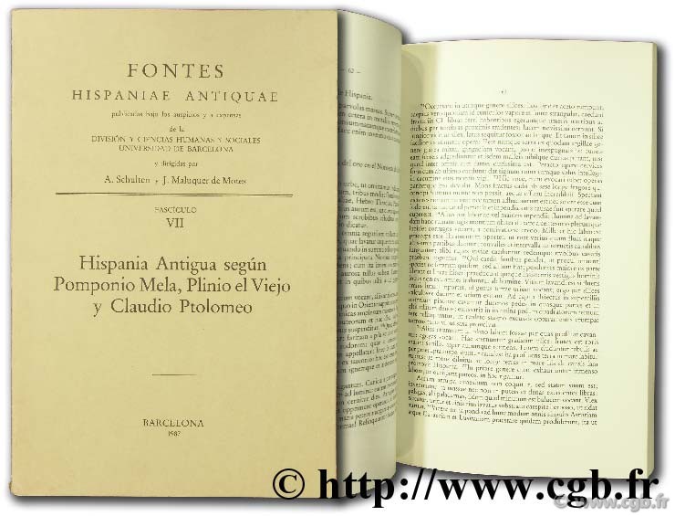 Fontes hispaniae antiquae  SCHULTEN A., MALUQUER DE MOTES J.