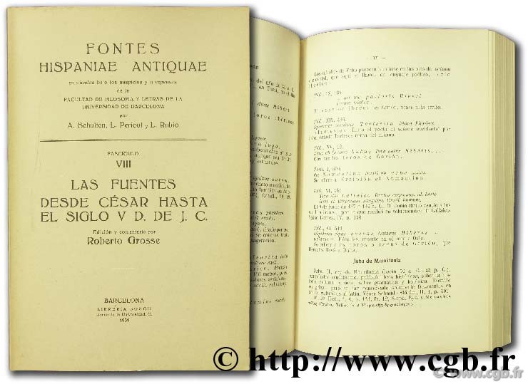 Fontes hispaniae antiquae  SCHULTEN A., PERICOT L., RUBIO L.