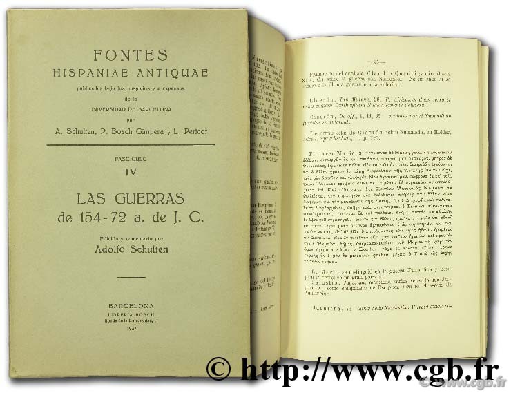 Fontes hispaniae antiquae  SCHULTEN A., BOSCH GIMPERA P., PERICOT L.