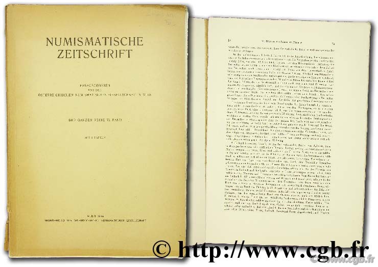 Numismatische zeitschrift herausgeben von der numismatischen geselleschaft in Wien, der Ganzen Reihe 73, band; 1949 
