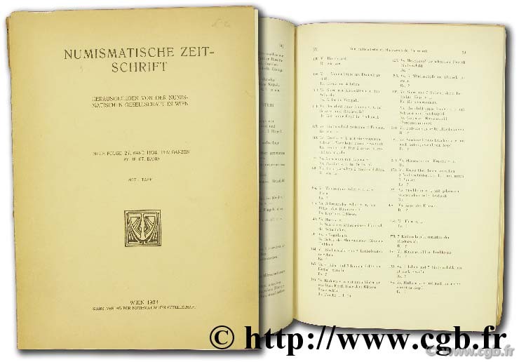 Numismatische Zeitschrift herausgeben von der Numismatischen Geselleschaft in Wien, der Ganzen Reihe 67, band; 1934 