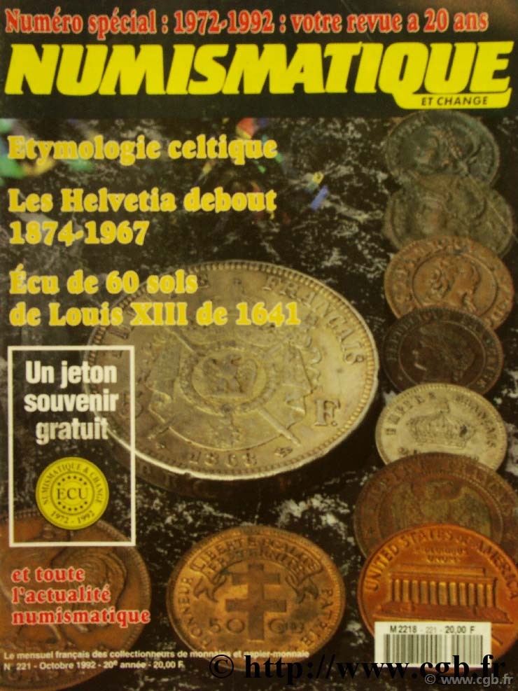 Numismatique et change n°221, octobre 1992 NUMISMATIQUE ET CHANGE