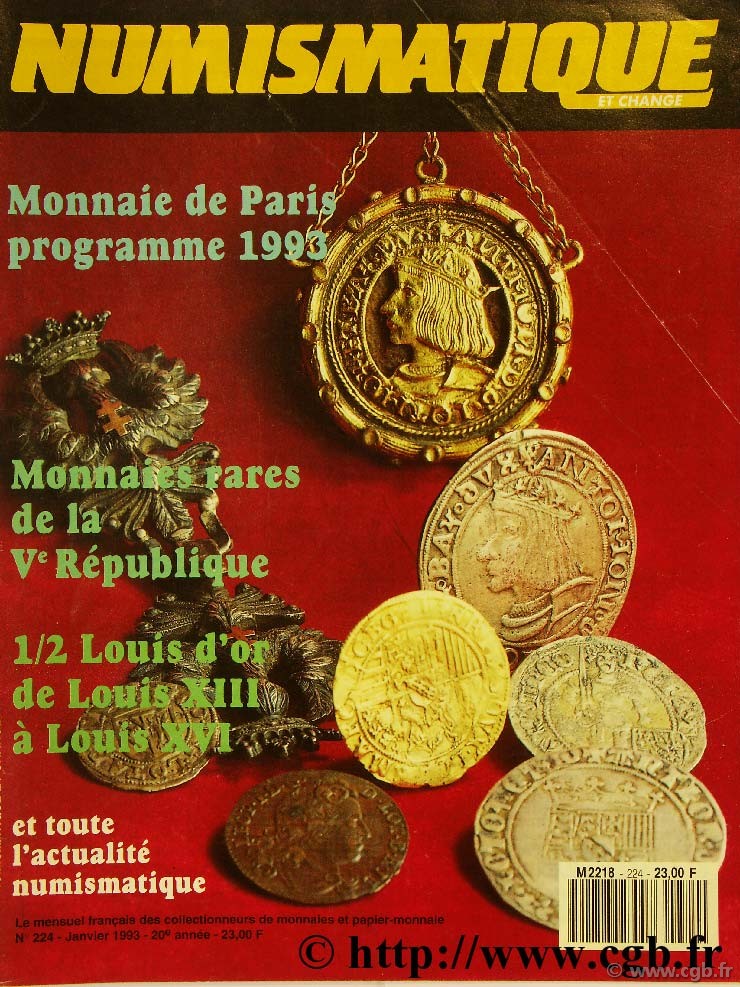 Numismatique et change n°224, janvier 1993 NUMISMATIQUE ET CHANGE