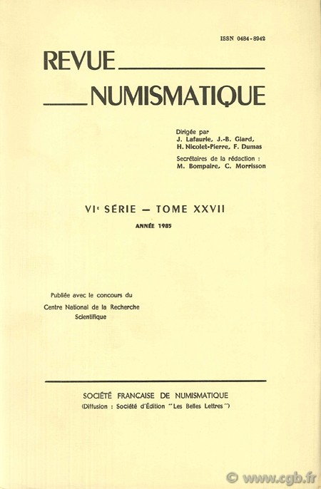 Revue Numismatique 1985, VIème série 