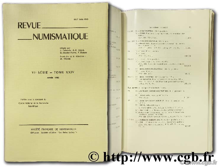 Revue Numismatique 1982, VIème série  