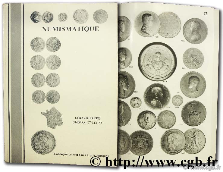 Numismatique, catalogue de monnaies à prix marqué BARRE G.