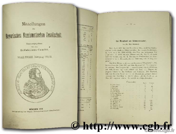 Mittheilungen der Bayerischen Numismatischen Gesellschaft - XXXII-XXXIII. Jahrgang. 1914-1915 