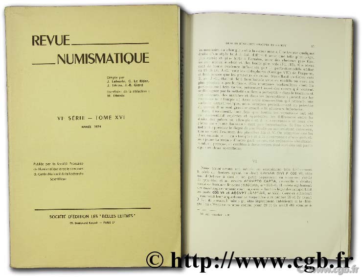 Revue numismatique 1974, VIème série  