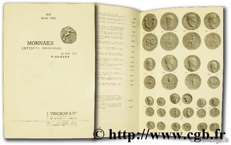 Monnaies antiques, modernes d or et d argent n°XII VINCHON J.