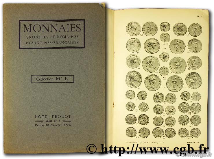 Monnaies grecques et romaines byzantines, françaises, collection Mme K. 