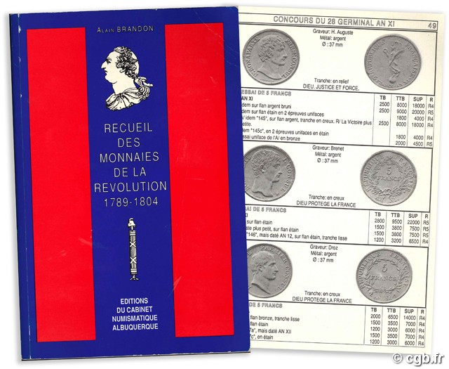 Recueil des monnaies de la Révolution, 1789-1804 BRANDON Alain