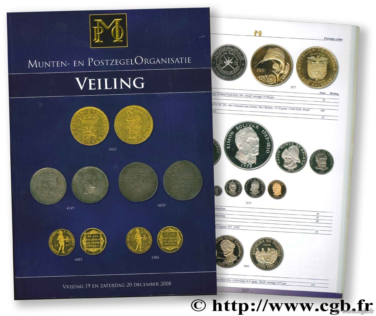 MPO : Veiling. Monnaies 19 et 20 décembre 2008 