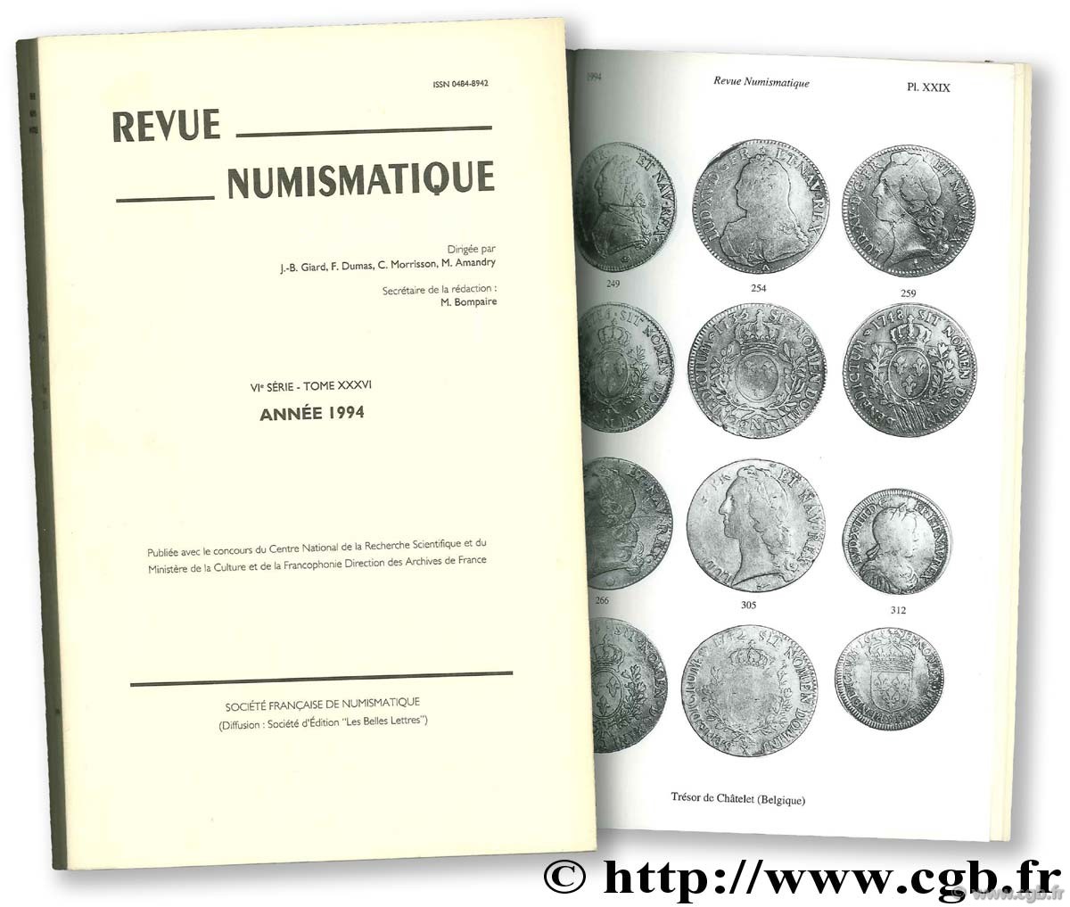 Revue Numismatique 1994, VIème série  Collectif