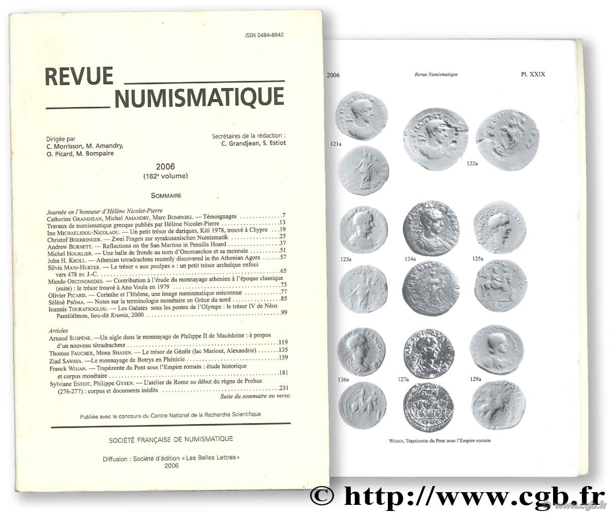 Revue Numismatique, 162ème volume BOMPAIRE M., ESTIOT S.