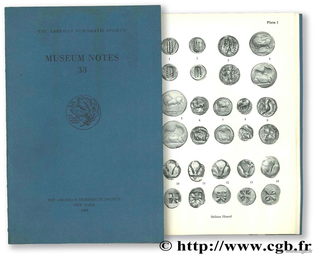 Museum notes 33, the american numismatic society 