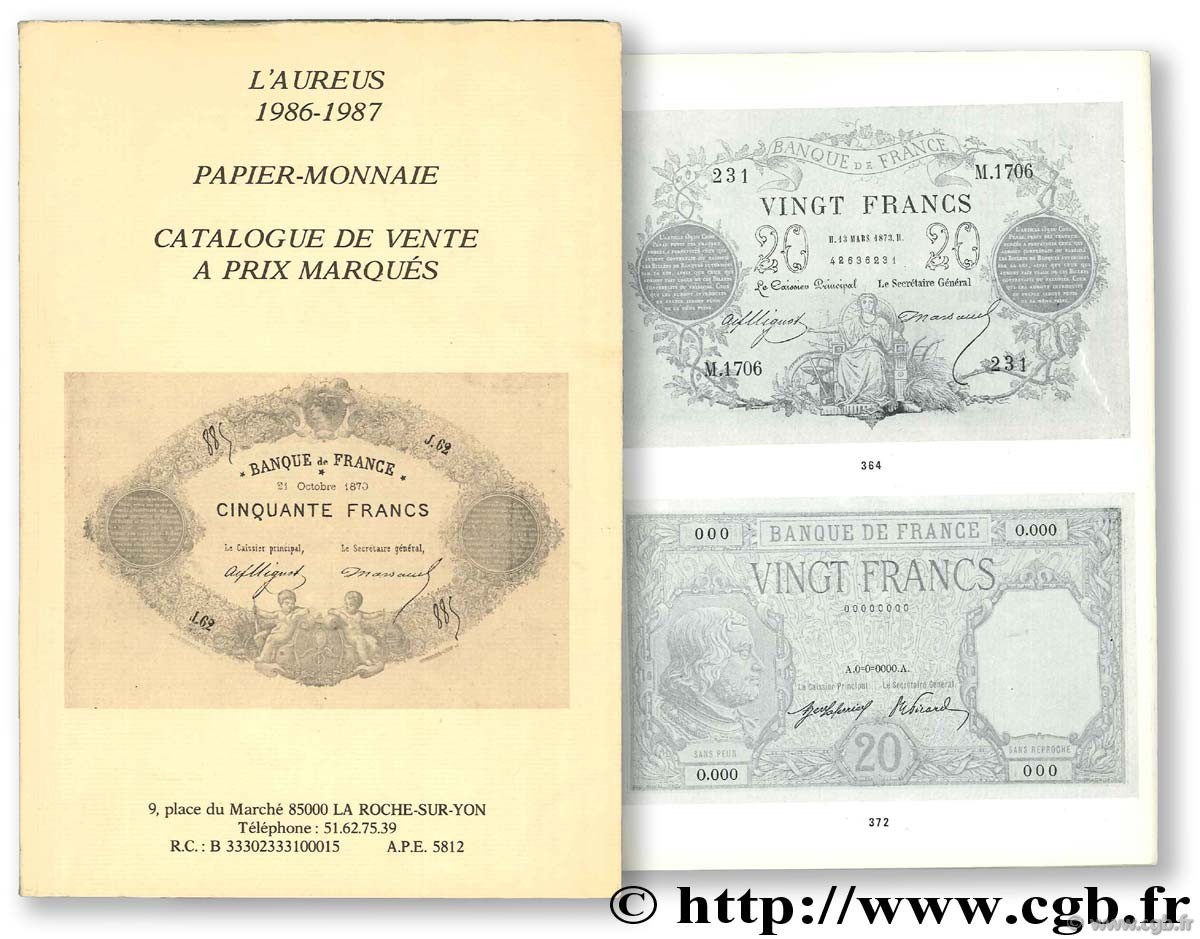 L Aureus Papier-Monnaie  LAURENT J.
