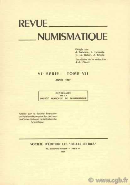 Revue Numismatique 1965, VIe série, tome VII 