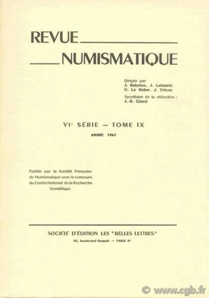 Revue Numismatique 1967, VIe série, tome IX 