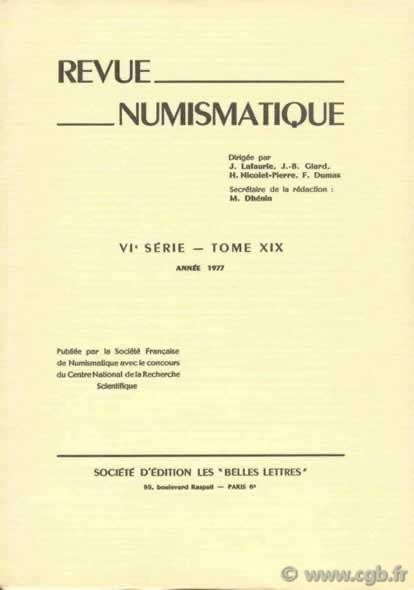 Revue Numismatique 1977, VIe série, tome XIX 