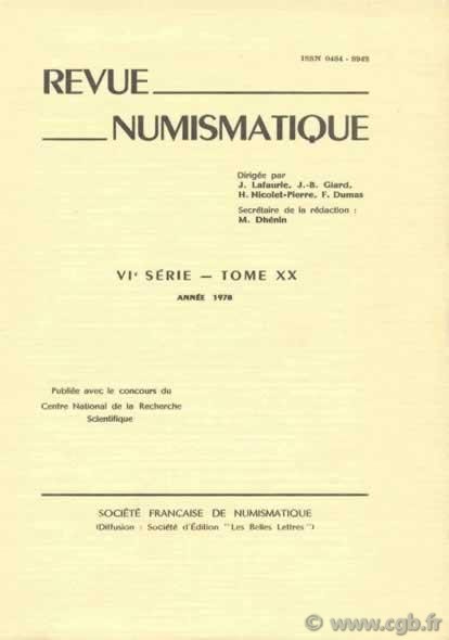 Revue Numismatique 1978, VIe série, tome XX. 