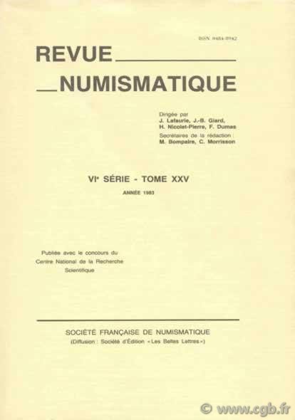 Revue Numismatique 1983, VIe série, tome XXV 