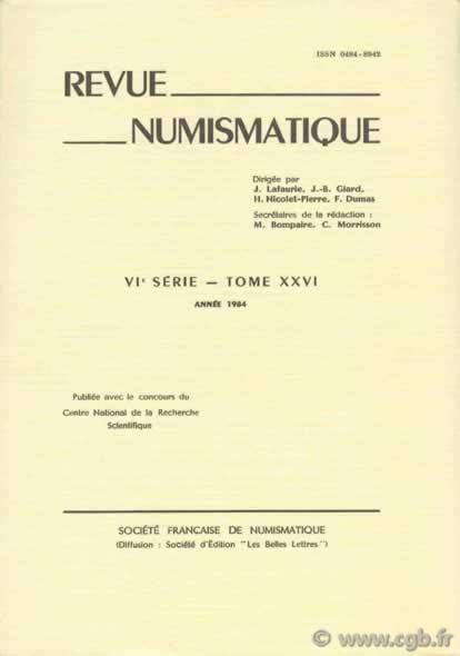Revue Numismatique 1984, VIe série, tome XXVI 