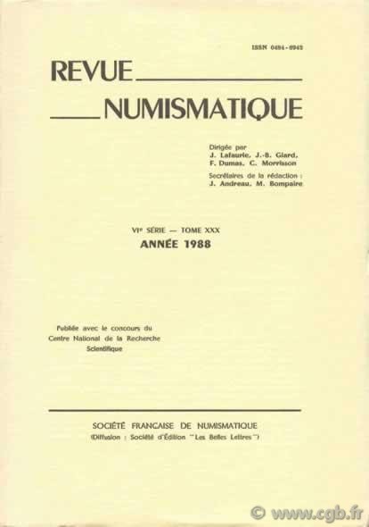 Revue Numismatique 1988, VIe série, tome XXX 