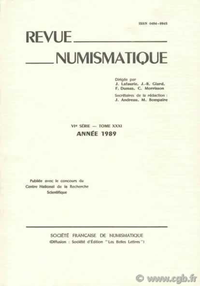 Revue Numismatique 1989, VIe série, tome XXXI 