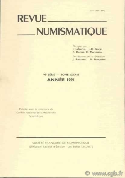 Revue Numismatique 1991, VIe série, tome XXXIII 