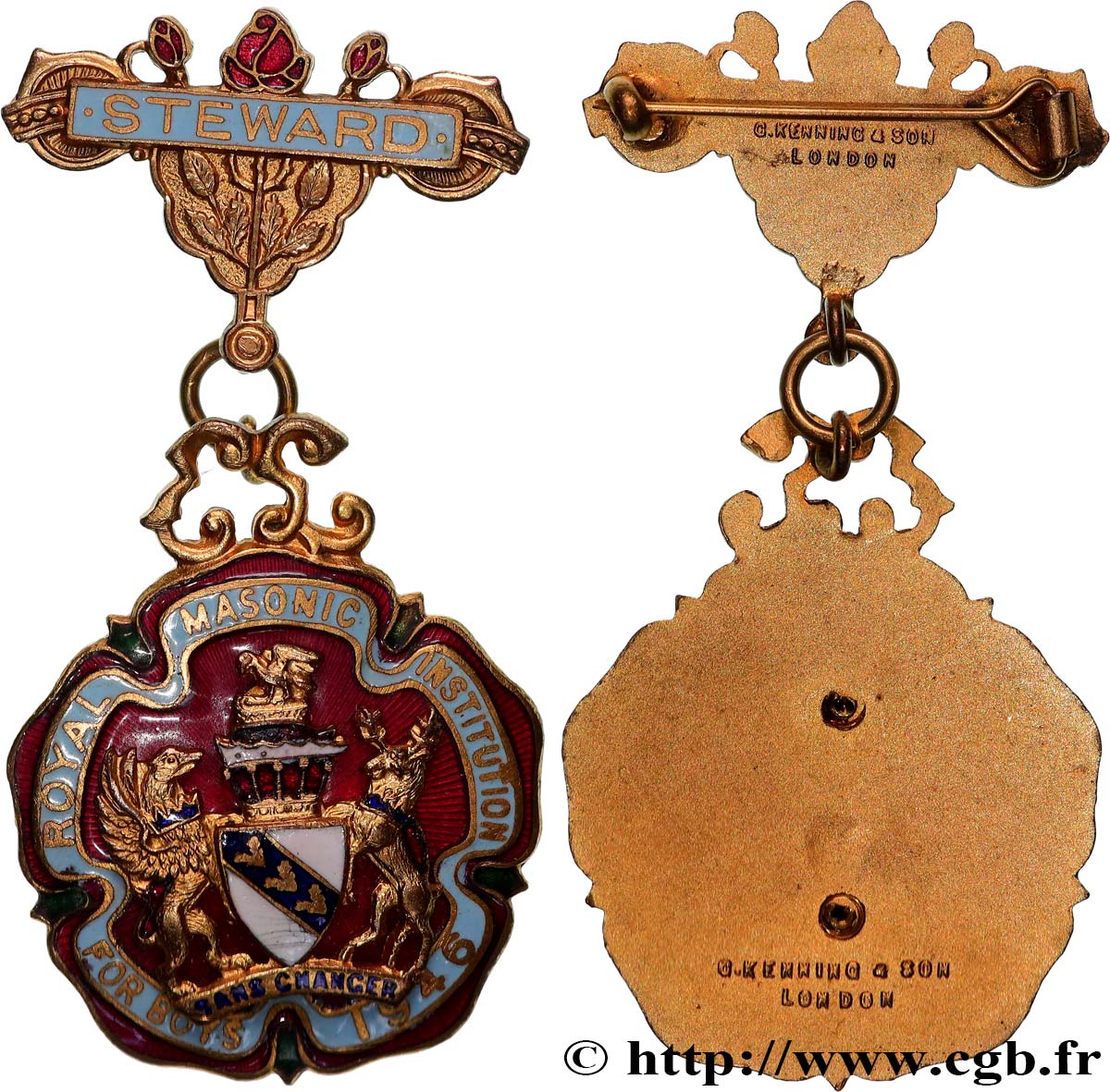 FREEMASONRY Médaille, Steward, Royal Masonic, Sans changer AU